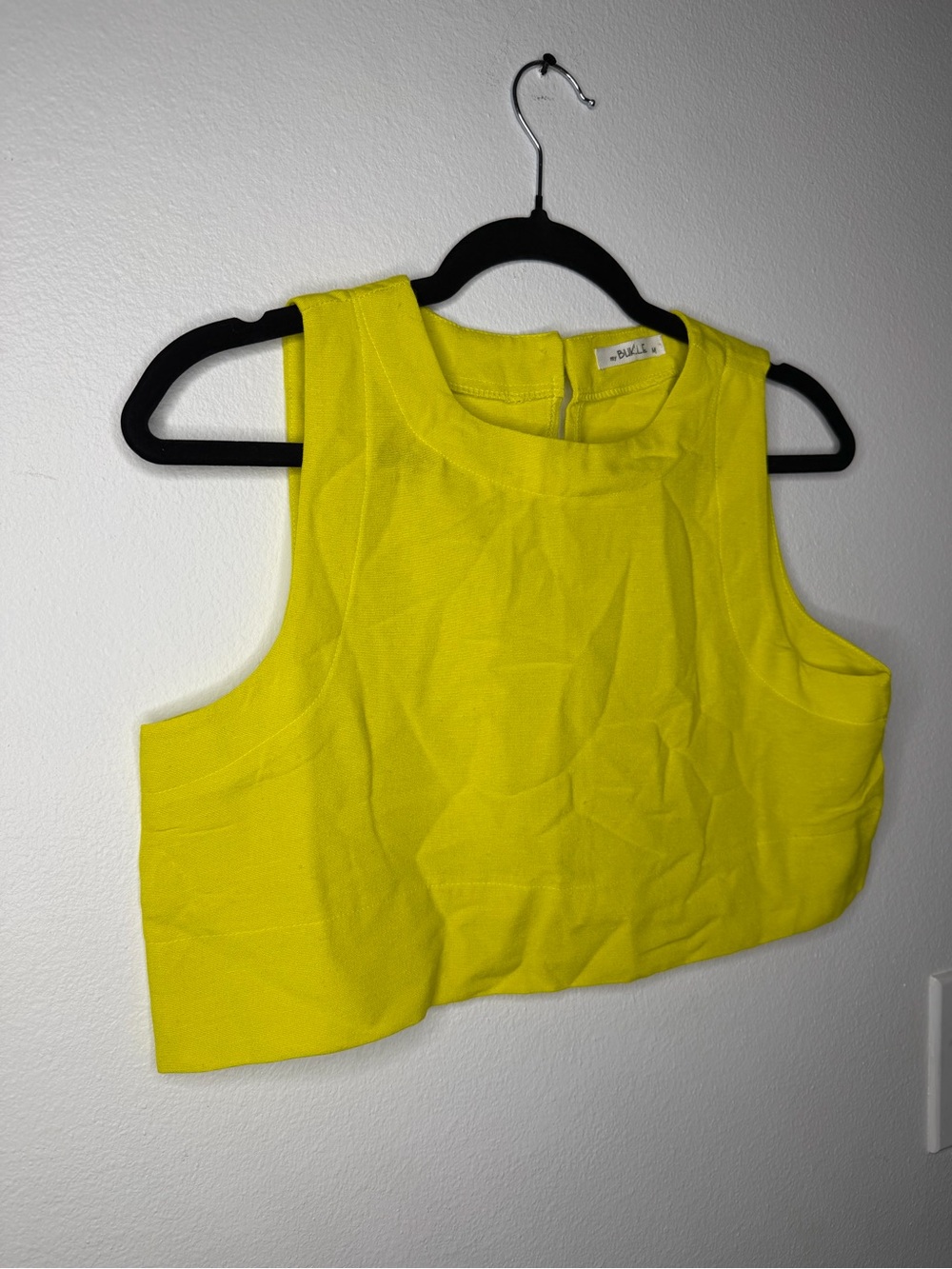 High-Waist Wide-Leg Crop Top Set in Lime - Picture 3 of 13